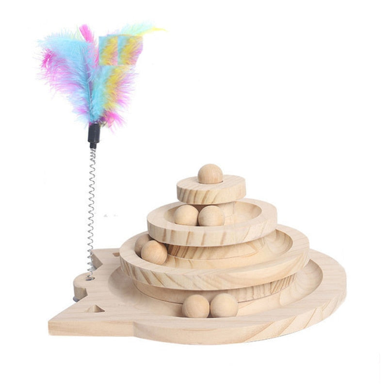 KittyHub Triple Disc Cat Toy Tower